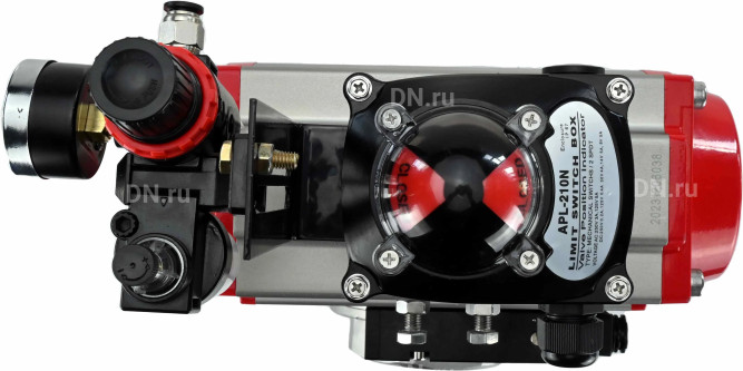 Кран шаровой BV3232P(4pc)-SP-3WL-T-ISO-H Ду32 Ру63 стандартнопроходной трехходовой L-тип, нержавеющая сталь SS316, внутренняя резьба, уплотнение - PTFE, пн.приводом PA-SA-065, пн.распределителем 4M310-08 DC24V, БКВ APL-210N и БПВ AFC2000 в Хабаровске