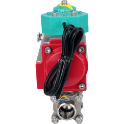 Кран шаровой BV3232P(3pc)-FP-W-ISO-H Ду15 Ру63 полнопроходной, корпус - нержавеющая сталь 316, уплотнение - PTFE, под приварку, с пневмоприводом PA-DA-052 и магнитным переключателем ALS200D