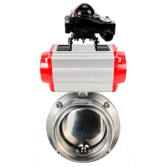 Затвор дисковый поворотный WBV3131E-2W-T-H Ду20 Ру10 резьбовой, пищевая нержавеющая сталь 304, уплотнение – EPDM, с пневмоприводом PA-DA-065 и БКВ APL-210N в Хабаровске