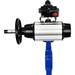Затвор дисковый поворотный WBV1631N-2W-Fb-H Ду125 Ру16 LUG корпус - чугун QT450, диск - нержавеющая сталь 304, уплотнение - NBR, с пневмоприводом PA-DA-105-1, пневмораспределителем 4M310-08 DC24V и БКВ APL-410N EX