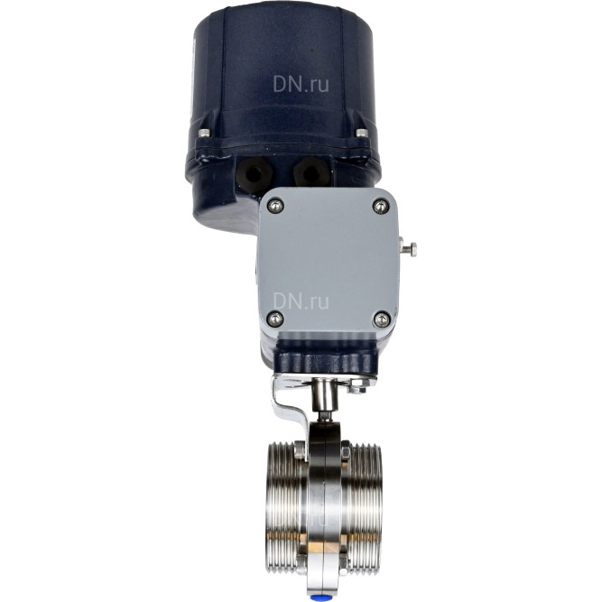Затвор дисковый поворотный WBV3131S-2W-T-H Ду15 Ру10 резьбовой, корпус - пищевая нерж. сталь AISI 304, диск - нерж. сталь AISI 304, уплотнение - Silicon, с электроприводом четвертьоборотным QTSA-N-003EM-O0-220VAC с пружинным возвратом в Хабаровске