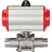 Кран шаровой BV3232P(3pc)-FP-W-ISO-H LONG Ду32 Ру40 полнопроходной, корпус - нержавеющая сталь 316, уплотнение - PTFE, под приварку, с пневмоприводом PA-DA-052 и пневмораспределителем 4M310-08 DC24V в Хабаровске