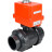 Кран шаровой BV4242E-FP-GRM-ISO Дн15 Ру10 полнопроходной, корпус - НПВХ, шар - НПВХ, уплотнение - EPDM, с электроприводом QT-N-003EM-O1-220VAC-У1 MINI в Хабаровске
