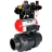 Кран шаровой BV4242E-FP-GRM-ISO Дн65 Ру10 полнопроходной, корпус - НПВХ, шар - НПВХ, уплотнение - EPDM, с пневмоприводом PA-SA-065, пневмораспределителем 4M310-08 DC24V, БКВ APL-410N EX и БПВ AFC2000 в Хабаровске