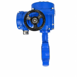 Затвор дисковый поворотный WBV1631E-2W-Fb-H Ду125 Ру16 LUG межфланцевый, корпус - чугун QT450, диск - нержавеющая сталь AISI 304, уплотнение - EPDM, с электроприводом QT-N-015M-O2-380VAC-У1 с моментной муфтой и штурвалом