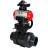 Кран шаровой BV4242E-FP-GRM-ISO Дн40 Ру10 полнопроходной, корпус - НПВХ, шар - НПВХ, уплотнение - EPDM, с пневмоприводом PA-DA-052, пневмораспределителем 4M310-08 DC24V, ручным дублером MON1-250-T26-ISO и БКВ APL-210N в Хабаровске