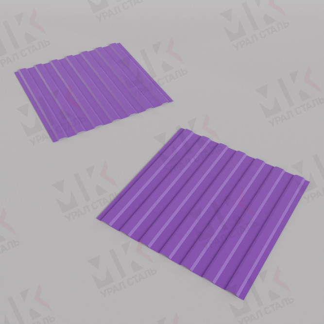Профилированный лист для забора НС-35 1000 мм В 0,5 мм Violet Темно-фиолетовый в Хабаровске