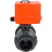 Кран шаровой BV4242E-FP-GRM-ISO Дн25 Ру10 полнопроходной, корпус - НПВХ, шар - НПВХ, уплотнение - EPDM, с электроприводом QT-N-003EM-O1-220VAC-У1 MINI в Хабаровске