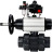 Кран шаровой BV4242E-FP-GRM-ISO Дн15 Ру10 полнопроходной, корпус - НПВХ, шар - НПВХ, уплотнение - EPDM, с пневмоприводом PA-DA-105-1, пневмораспределителем 4M310-08 DC24V, БКВ APL-410N EX и БПВ AFC2000 в Хабаровске