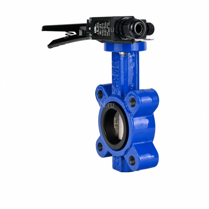 Затвор дисковый поворотный WBV1616E-2W-Fb-H Ду65 Ру16 LUG межфланцевый, корпус - чугун QT450, диск - чугун QT450, уплотнение - EPDM, с рукояткой и двумя концевыми датчиками LS-103 250В в Хабаровске