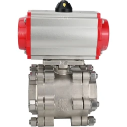 Кран шаровой BV3232P(3pc)-FP-SW-ISO-H Ду65 Ру63 полнопроходной, корпус - нержавеющая сталь SS316, под приварку, с пневмоприводом PA-SA-130, пневмораспределителем 4M310-08 AC220V