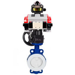 Затвор дисковый поворотный WBV3434Pf-2W-Fb-R Ду200 Ру16 корпус - углеродистая сталь WCB, диск - углеродистая сталь WCB, футерованный PTFE, уплотнение - PTFE, с PA-DA-105, пневмораспределителем 4V320-08 AC220V, БКВ APL-510N EX и MON3-700-T38-ISO