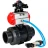 Кран шаровой BV4242E-FP-GRM-ISO Дн40 Ру10 полнопроходной, корпус - НПВХ, шар - НПВХ, уплотнение - EPDM, с пневмоприводом PA-DA-052, пневмораспределителем 4V320-08 AC220V и БКВ APL-210N в Хабаровске