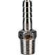 Штуцер елочка BF31-T-3/4-10 3/4″х10мм Ду20 Ру16 шланговый, корпус - нержавеющая сталь AISI 304 (CF8), присоединение - наружная резьба/штуцер