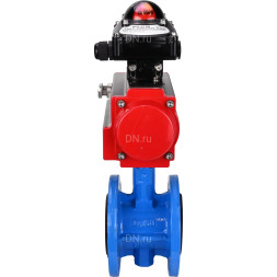 Затвор дисковый поворотный WBV1313E-2W-F-H Ду125 Ру16 фланцевый, корпус - чугун GGG40, диск - чугун GGG40, уплотнение - EPDM, с пневмоприводом PA-DA-130 и БКВ APL-210N