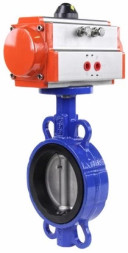 Затвор дисковый поворотный WBV3432N-2W-Fb-H Ду125 Ру16, корпус - углеродистая сталь WCB, диск - нержавеющая сталь 316L, уплотнение - NBR, с пневмоприводом PA-DA-105 двойного действия