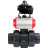 Кран шаровой BV4242E-FP-GRM-ISO Дн40 Ру10 полнопроходной, корпус - НПВХ, шар - НПВХ, уплотнение - EPDM, с пневмоприводом PA-DA-052, пневмораспределителем 4M310-08 DC24V и БКВ APL-410N EX в Хабаровске