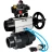 Кран шаровой BV4242E-FP-GRM-ISO Дн80 Ру10 полнопроходной, корпус - НПВХ, шар - НПВХ, уплотнение - EPDM, с пневмоприводом PA-DA-105-1, пневмораспределителем 4V320-10 AC220V и БКВ APL-410N EX в Хабаровске