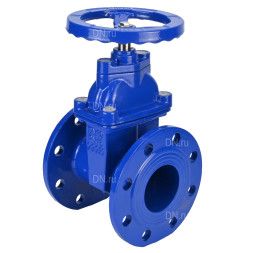 Задвижка клиновая 30ч39р (аналог МЗВ) GVWN1414E-2W-F-S blue Ду40 Ру10/16 фланцевая, корпус - чугун GGG50, уплотнение - EPDM, со штурвалом и невыдвижным штоком, цвет - синий