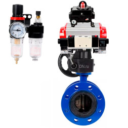 Затвор дисковый поворотный WBV1331E-2W-F-H Ду200 Ру16, корпус - чугун GGG40, диск - нерж. сталь 304, EPDM, с пневмоприводом PA-DA-140, пневмораспределителем 4M320-08 AC220V, ручным дублером MON4-1200-T54-ISO, БКВ APL-410N EX и БПВ AFC2000