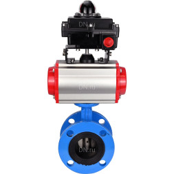 Затвор дисковый поворотный WBV1313E-2W-F-H Ду200 Ру16 фланцевый, корпус - чугун GGG40, диск - чугун GGG40, уплотнение - EPDM, с пневмоприводом PA-DA-140, пневмораспределителем 4M310-08 AC220V и БКВ APL-410N EX