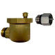 Воздухоотводчик поплавковый автоматический AVA00S-T Ду15 Ру10 корпус - латунь HPb57-3, материал золотника - Silicon,  тип присоединения - резьбовой,  угловой, с клапаном отсекающим VSAV0041E-T
