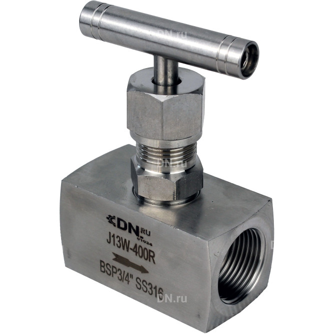 Клапан игольчатый VN3232M-T-Ht 1 1/2″ Ду40 Ру400 резьбовой, корпус - нержавеющая сталь 316, уплотнение - металл, с Т-образной рукояткой в Хабаровске