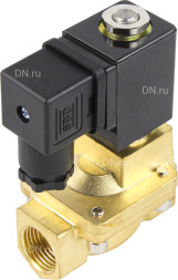 Клапан электромагнитный VS400-VT-NC-220VAC 1/2″ Ду15 Ру16, соленоидный двухходовой, корпус - латунь, уплотнение - Viton, резьбовой, нормально-закрытый, пилотный, катушка - 220В