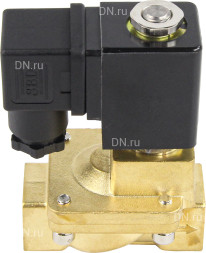 Клапан электромагнитный VS400-VT-NC-220VAC 1/2″ Ду15 Ру16, соленоидный двухходовой, корпус - латунь, уплотнение - Viton, резьбовой, нормально-закрытый, пилотный, катушка - 220В