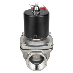 Клапан электромагнитный VS131-ET-NC-220VAC 1″ Ду25 Ру10, соленоидный двухходовой, корпус - нержавеющая сталь 304, уплотнение - EPDM, резьбовой, нормально-закрытый, прямого действия, катушка - 220В