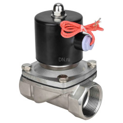 Клапан электромагнитный VS131-ET-NC-220VAC 1″ Ду25 Ру10, соленоидный двухходовой, корпус - нержавеющая сталь 304, уплотнение - EPDM, резьбовой, нормально-закрытый, прямого действия, катушка - 220В
