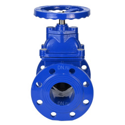 Задвижка клиновая 30ч39р (аналог МЗВ) GVWN1414E-2W-F-S blue Ду125 Ру10/16 фланцевая, корпус - чугун GGG50, уплотнение - EPDM, со штурвалом и невыдвижным штоком, цвет - синий