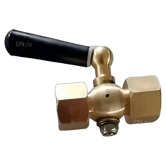 Кран запорный для манометра BVPG0000P-3WT-T-H ВР/ВР М20х1.5-М20х1.5 Ду15 Ру25 трехходовой, резьбовой, корпус - латунь HPb57-3, шар - латунь HPb57-3, уплотнение - PTFE, с рукояткой в Хабаровске