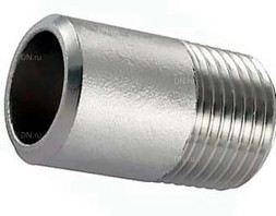 Ниппель Н-304-W-НР 1 1/4″ Ду32 Ру20, корпус - нержавеющая сталь AISI 304, присоединение - под приварку/наружная резьба, тип резьбы - BSPT