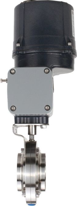 Затвор дисковый поворотный WBV3131E-2W-C-H Ду65 Ру10 кламповый, корпус - пищевая нержавеющая сталь AISI 304, диск - нержавеющая сталь AISI 304, уплотнение - EPDM, с электроприводом четвертьоборотным QTSA-N-003EM-O0-220VAC с пружинным возвратом в Хабаровске