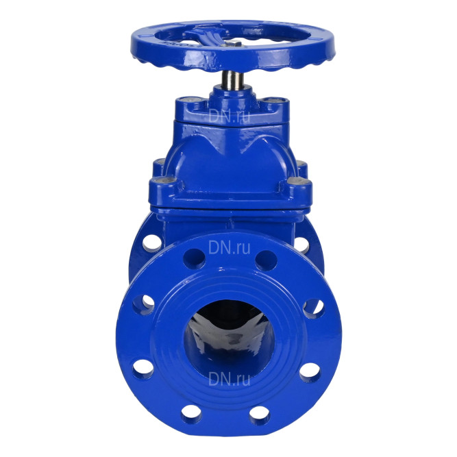 Задвижка клиновая 30ч39р (аналог МЗВ) GVWN1414E-2W-F-S blue Ду150 Ру10/16 фланцевая, корпус - чугун GGG50, уплотнение - EPDM, со штурвалом и невыдвижным штоком, цвет - синий в Хабаровске