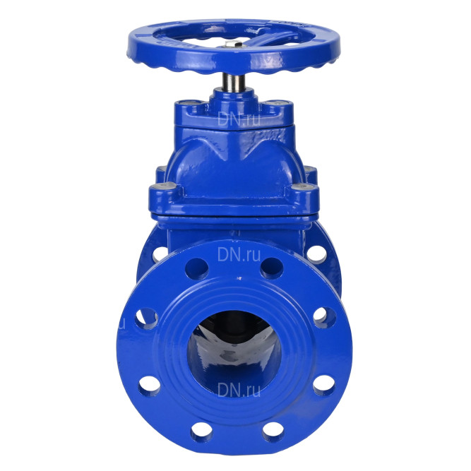 Задвижка клиновая 30ч39р (аналог МЗВ) GVWN1414E-2W-F-S blue Ду150 Ру10/16 фланцевая, корпус - чугун GGG50, уплотнение - EPDM, со штурвалом и невыдвижным штоком, цвет - синий в Хабаровске