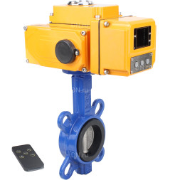 Затвор дисковый поворотный WBV1432E-2W-Fb-H Ду200 Ру16, корпус - чугун GGG50, диск - нержавеющая сталь 316L, уплотнение - EPDM, с электроприводом QT-N-030EM-B1-220VAC-У1 DAR 220В (0-10В)