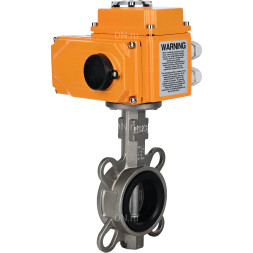Затвор дисковый поворотный WBV3131V-2W-Fb-H Ду100 Ру16 межфланцевый, корпус - нержавеющая сталь 304, диск - нержавеющая сталь 304, уплотнение - VITON, с электроприводом QT-N-010EM-O1-380VAC-У1 380В HARK