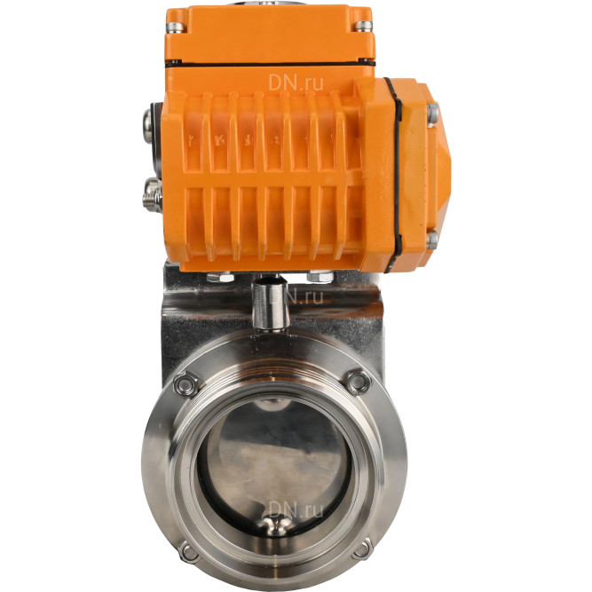 Затвор дисковый поворотный WBV3131E-2W-T-H Ду15 Ру10 резьбовой, корпус - пищевая нержавеющая сталь 304, уплотнение - EPDM, с электроприводом QT-N-005EM-A1-220VAC-У1 c датчиком обратной связи и входным управляющим сигналом 4-20мА HARK в Хабаровске