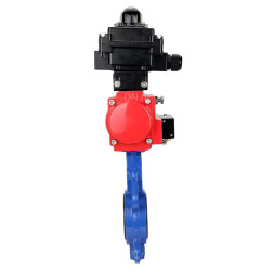 Затвор дисковый поворотный WBV1413E-2W-Fb-H Ду125 Ру16, корпус - чугун GGG50, диск - чугун GGG40, уплотнение - EPDM, с пневмоприводом PA-SA-130 с возвратными пружинами, пневмораспределителем 4M310-08 DC24V, БКВ APL-410N EX