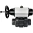 Кран шаровой BV4242E-FP-GRM-ISO Дн80 Ру10 полнопроходной, корпус - НПВХ, шар - НПВХ, уплотнение - EPDM, с пневмоприводом PA-DA-105-1 и пневмораспределителем 4V320-08 AC220V в Хабаровске