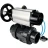 Кран шаровой BV4242E-FP-GRM-ISO Дн80 Ру10 полнопроходной, корпус - НПВХ, шар - НПВХ, уплотнение - EPDM, с пневмоприводом PA-DA-105-1 и пневмораспределителем 4V320-08 AC220V в Хабаровске