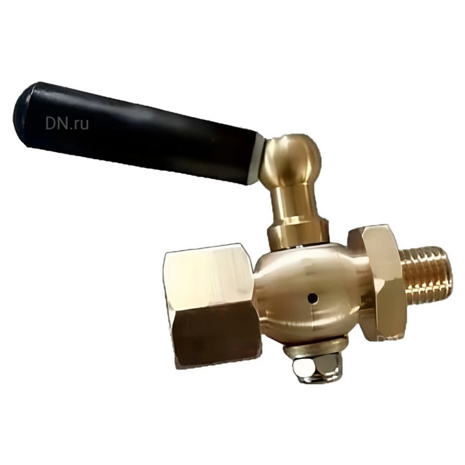 Кран запорный для манометра BVPG0000P-3WT-T-H ВР/НР М12х1.5-М12х1.5 Ду15 Ру25 трехходовой, резьбовой, корпус - латунь HPb57-3, шар - латунь HPb57-3, уплотнение - PTFE, с рукояткой в Хабаровске