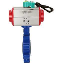 Затвор дисковый поворотный WBV1631N-2W-Fb-H Ду80 Ру16 LUG корпус - чугун QT450, диск - нержавеющая сталь 304, уплотнение - NBR, с пневмоприводом PA-DA-083 и магнитным переключателем ALS200D