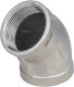 Отвод (полуотвод) ВР-ВР-304 1/4″ Ду8 Ру16 угол 45°, корпус - нержавеющая сталь 304, присоединение - внутренняя / внутренняя резьба