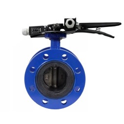 Затвор дисковый поворотный WBV1313E-2W-F-H Ду150 Ру16 фланцевый, корпус - чугун GGG40, диск - чугун GGG40, уплотнение - EPDM, с рукояткой и двумя концевыми датчиками LS-103 250В