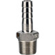 Штуцер елочка BF32-T-3/8-10 3/8″х10мм Ду10 Ру16 шланговый, корпус - нержавеющая сталь AISI 316 (CF8M), присоединение - наружная резьба/штуцер
