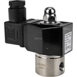 Клапан электромагнитный VS331-ET-NC-24VDC 1/8″ Ду6 Ру10, соленоидный двухходовой, корпус - нержавеющая сталь 304, уплотнение - EPDM, резьбовой, нормально-закрытый, прямого действия, катушка - 24В