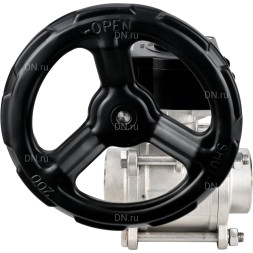 Кран шаровой BV3232P(3pc)-FP-W-ISO-H Ду65 Ру25 полнопроходной двухходовой, нержавеющая сталь SS316, под приварку, уплотнение - PTFE, с ISO фланцем и редуктором HAM RQN-Z